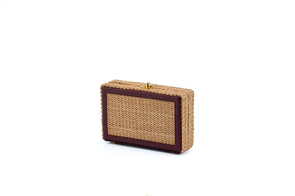 Bolsa Amélia Ráfia Natural c/ Beringela