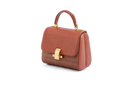 Bolsa Laura Ráfia Natural Canela