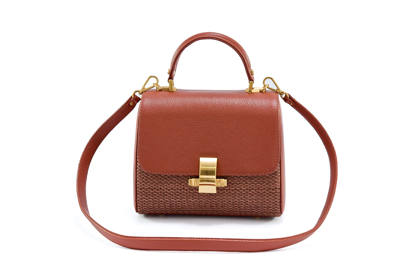 Bolsa Laura Ráfia Natural Canela