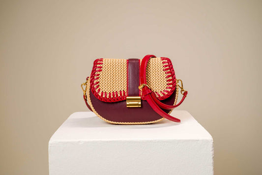 Bolsa Tarsila Mini Beringela c/ Vermelho