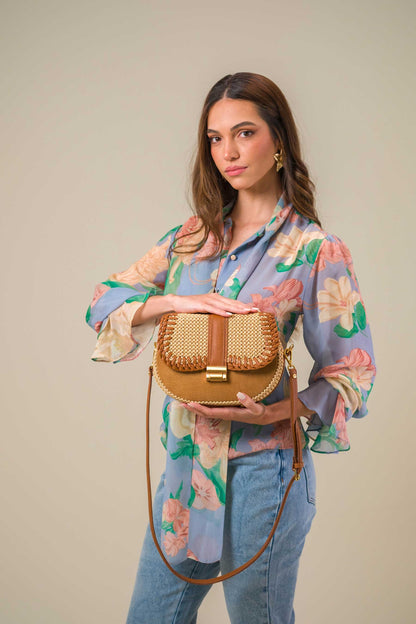 Bolsa Tarsila Mini Savana c/ Camurça Creme