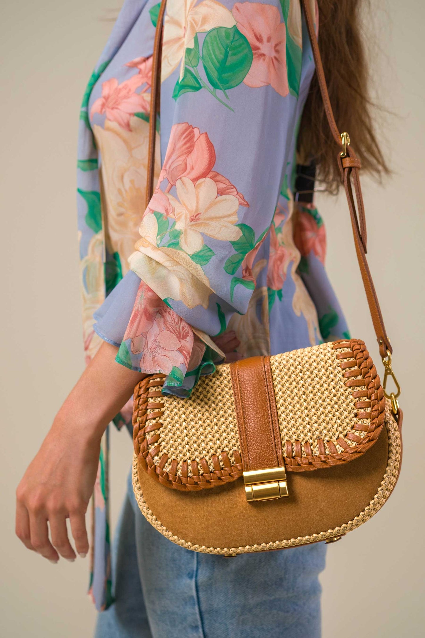Bolsa Tarsila Mini Savana c/ Camurça Creme