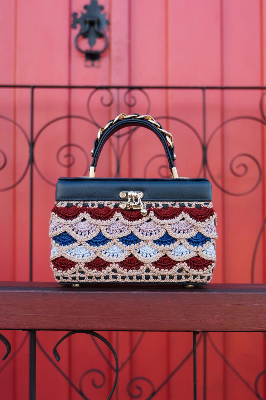 Bolsa Margot Crochê Entretempos Marinho