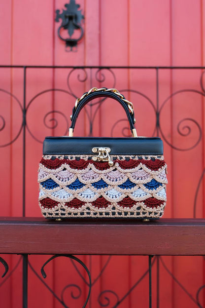 Bolsa Margot Crochê Entretempos Marinho