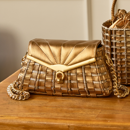 Bolsa Anna Elisa Mini Bronze c/ Prata Envelhecida