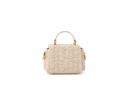 Bolsa Cora Micro Ráfia Natural Off White