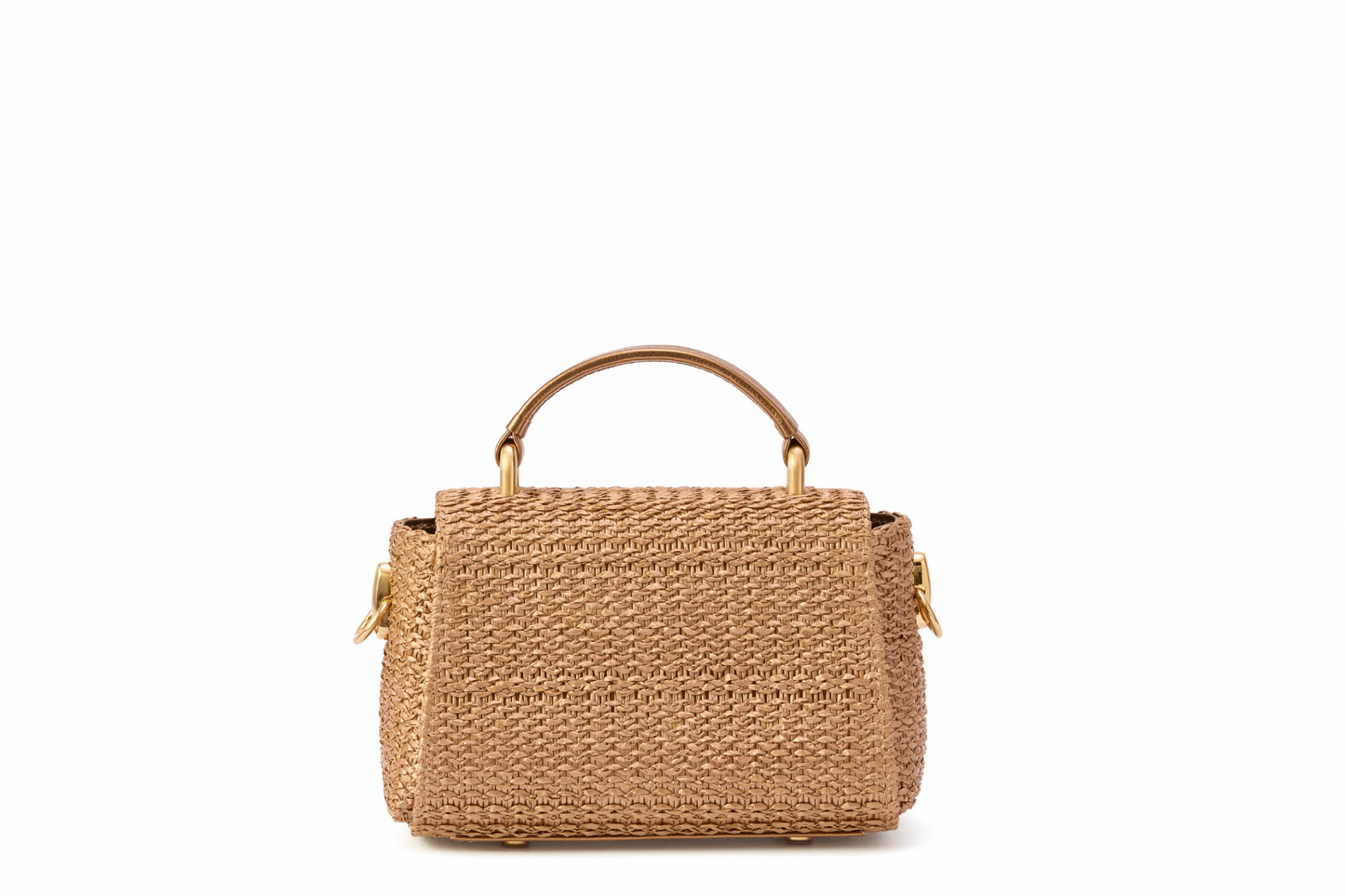 Bolsa Cora Mini Ráfia Natural Bronze