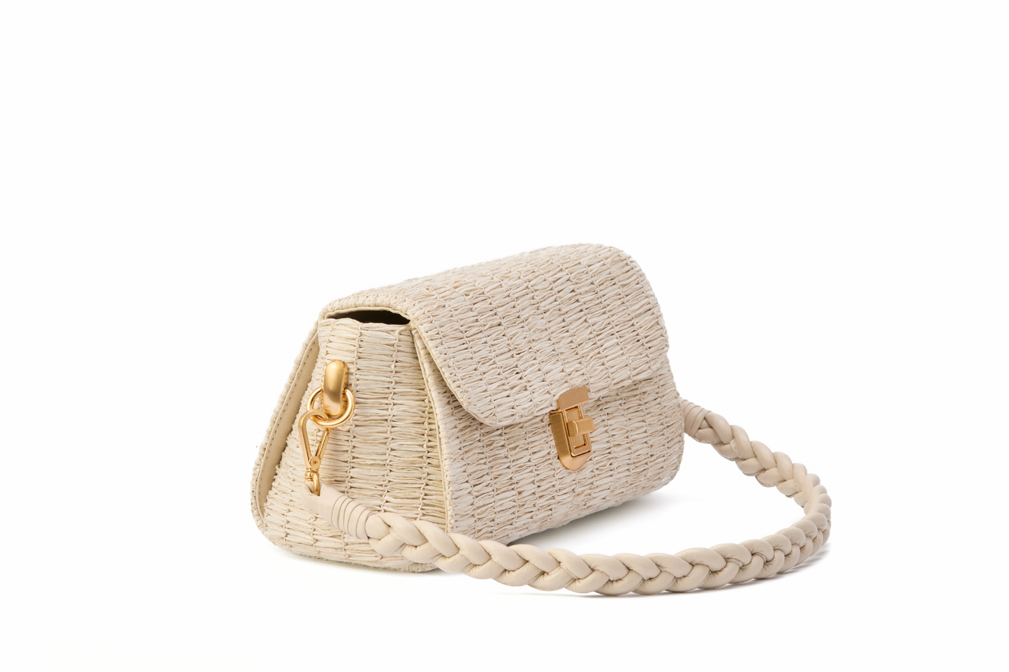 Bolsa Cora Ráfia Natural Off White