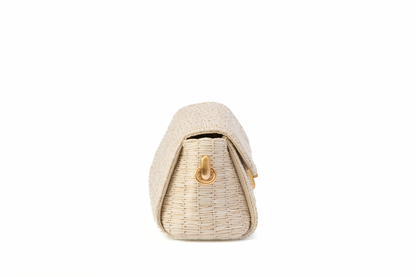 Bolsa Cora Ráfia Natural Off White