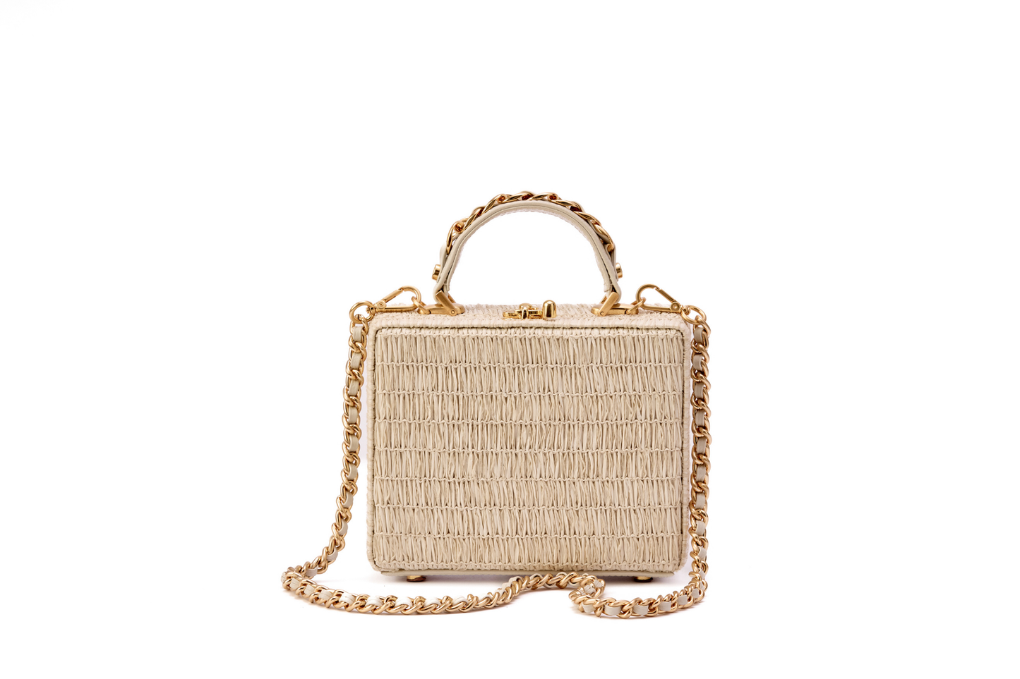 Bolsa Lina Ráfia Natural Off White