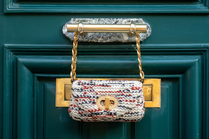 Bolsa Miriam Média Tricô Off-White e Terracota