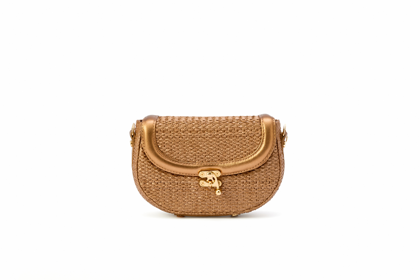 Bolsa Silvia Pochete Ráfia Natural Bronze