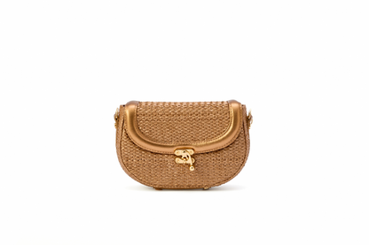 Bolsa Silvia Pochete Ráfia Natural Bronze