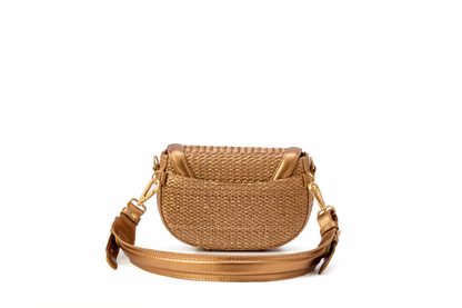 Bolsa Silvia Pochete Ráfia Natural Bronze