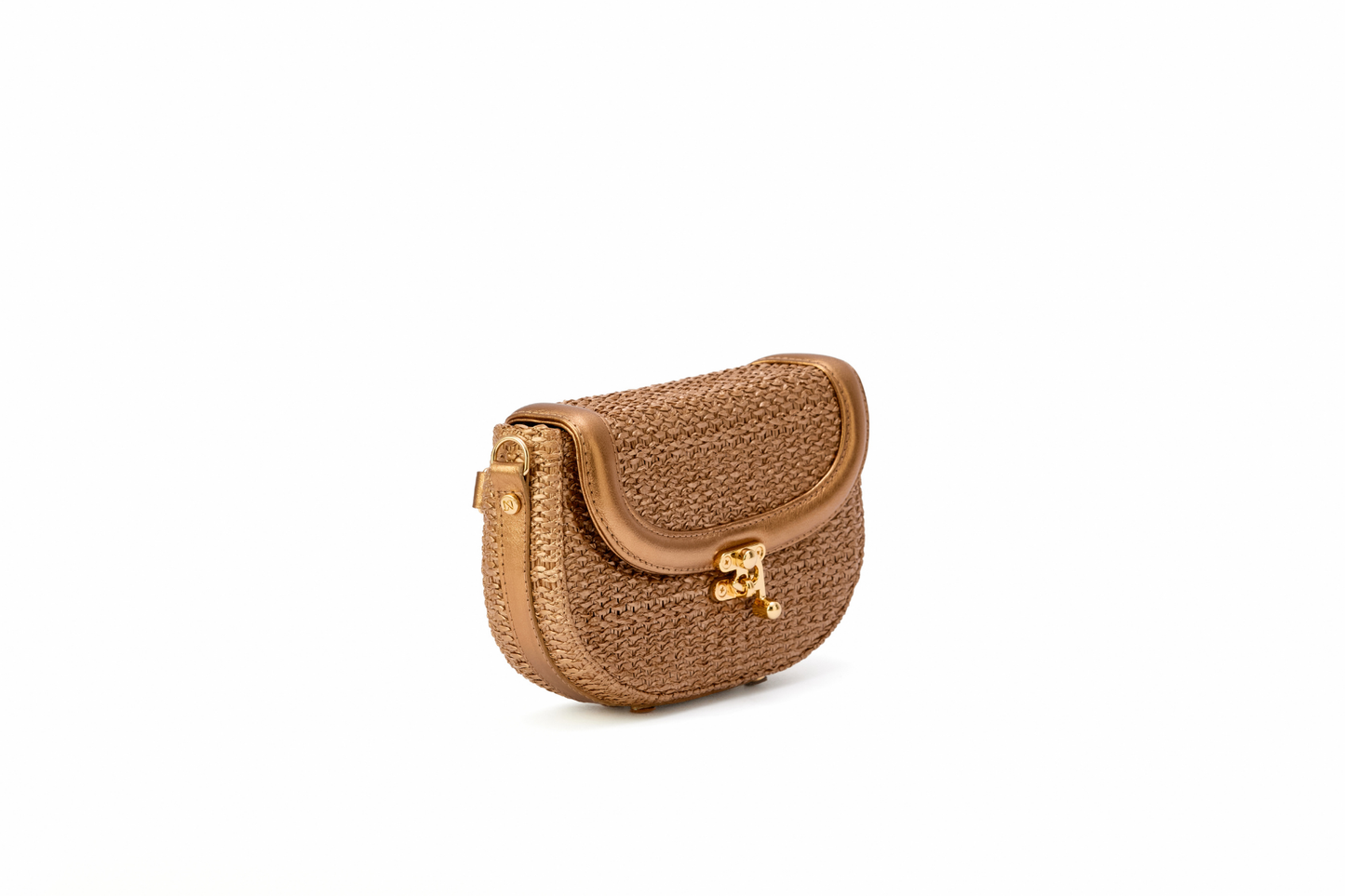 Bolsa Silvia Pochete Ráfia Natural Bronze