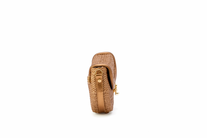 Bolsa Silvia Pochete Ráfia Natural Bronze