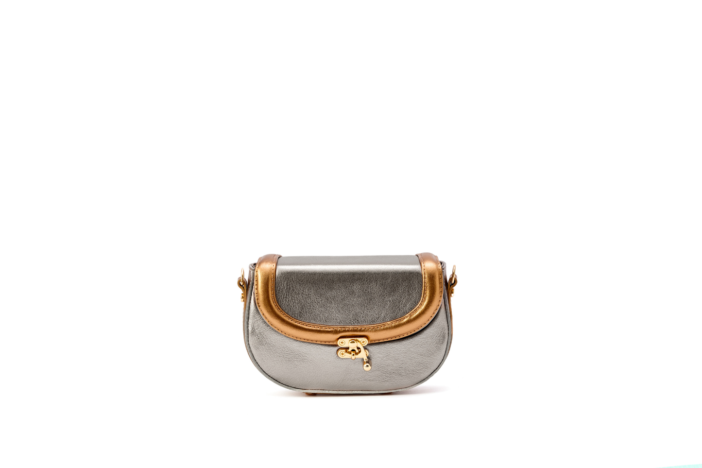 Bolsa Silvia Pochete Prata Envelhecida c/ Bronze