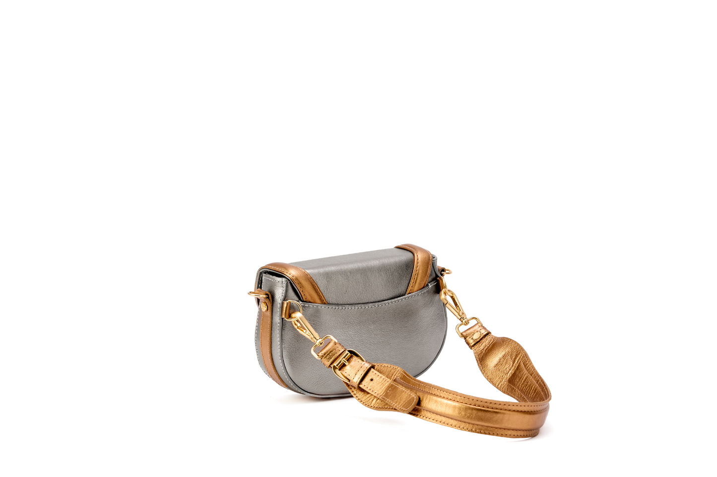 Bolsa Silvia Pochete Prata Envelhecida c/ Bronze