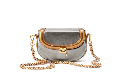 Bolsa Silvia Pochete Prata Envelhecida c/ Bronze