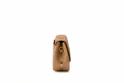 Bolsa Tarsila Mini Ráfia Natural Bronze
