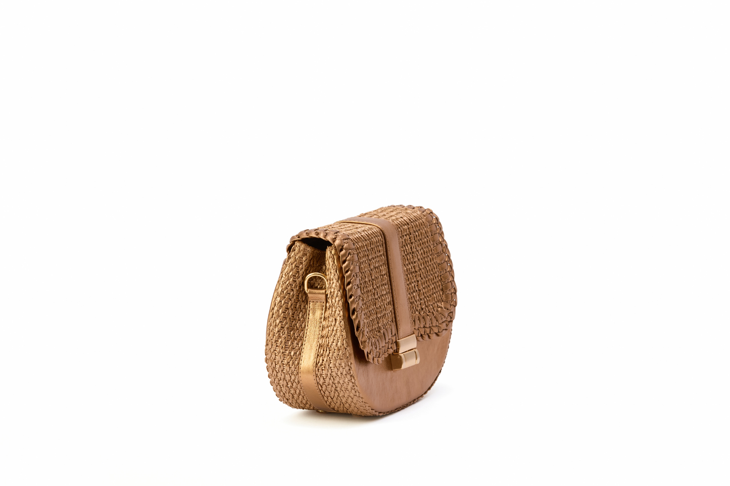Bolsa Tarsila Mini Ráfia Natural Bronze