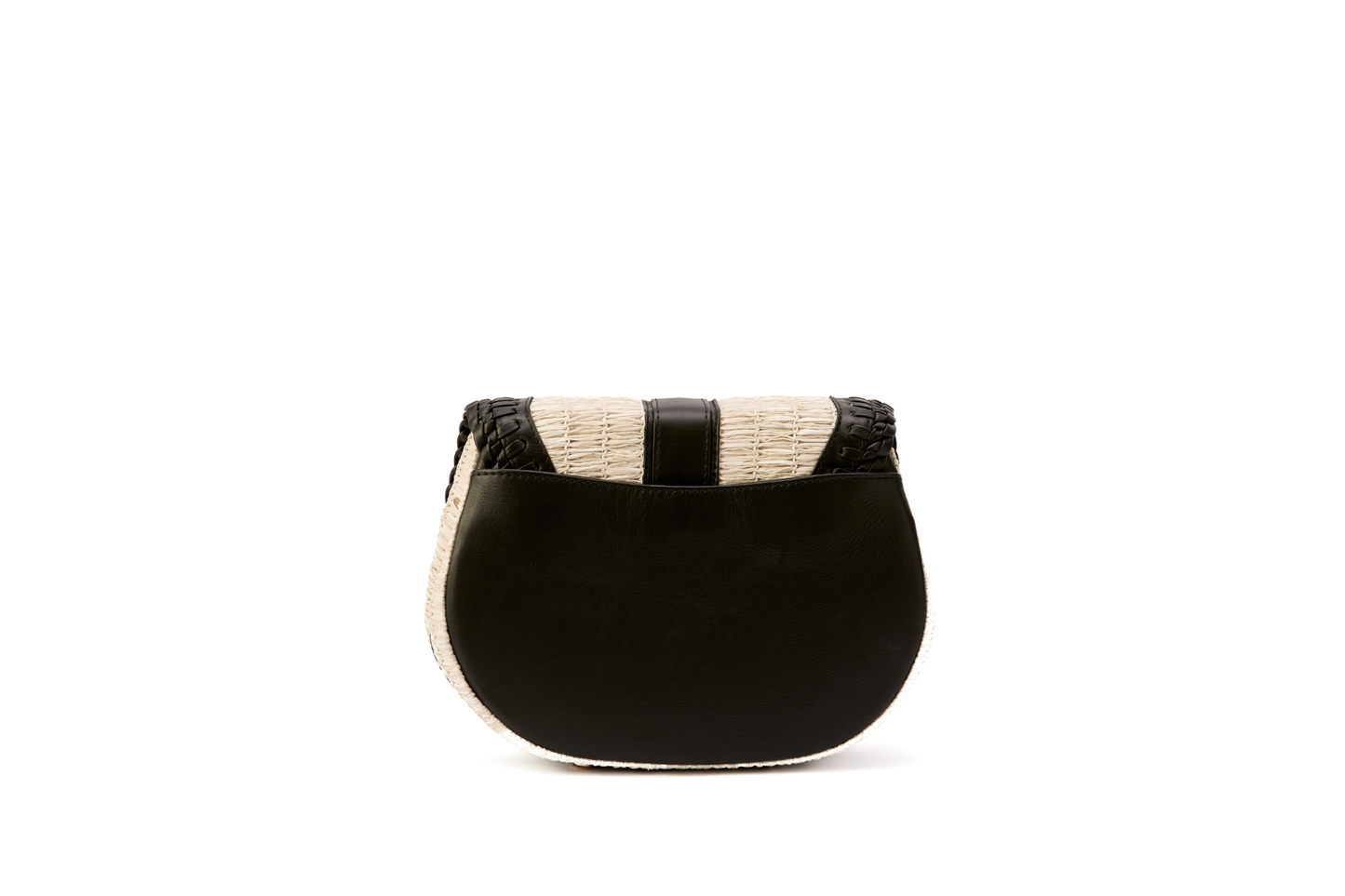 Bolsa Tarsila Mini Ráfia Natural Off White c/ Preto